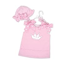 Mud Pie Baby Little Princess Crown Sundress and Bow Sunhat, 2 Piece Set