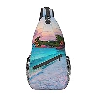 Jamaica Beach Crossbody Bags Sling Backpackï¼ŒMultipurpose Cross body Shoulder Bag for Men and Women Chest Bag Travel Hiking Daypack