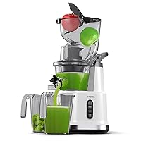 SiFENE Cold Press Juicer Machines with 83mm Big Mouth, Whole Slow Masticating Juicer, Juice Extractor Maker Squeezer for Fruits and Vegetables, BPA-Free, Easy to Clean, White
