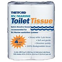 Thetford RV/ Marine Toilet Tissue - Toilet Paper for RV and Marine - 1-ply - 4 rolls - Thetford 20804