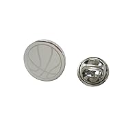 Silver Toned Etched Round Basketball Lapel Pin