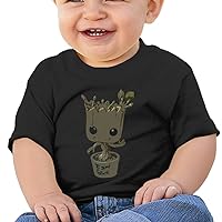 Kid's Infant Guardians Baby Groot Short-Sleeve Shirtst-Shirts Black 18 Months
