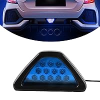 1 PC LED Rear Fog Lights, F1 Triangular LED Brake Lights, Warning Lights, Strobe Lights, Rear Tail Lamps, Suitable for Most Cars Motorcycles (Blue)