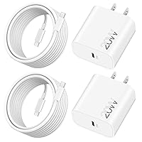 20W Fast Charger for iPhone 15/15 Pro Max, iPad Pro 12.9/11 inch 2023/2022/2021/2020, iPad Air 5th/4th, iPad Mini 6, 2Pack Fast Wall Charger Block with 10FT USB C to C Cable