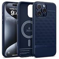 Caseology Parallax Mag for iPhone 15 Pro Case 5G [Enhanced Ergonomic Design Compatible with Magsafe] Military Grade Drop Tested (2023) - Midnight Blue
