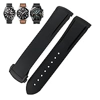 Rubber Watchband 22mm 20mm Curved End Silicone Strap Fit for Omega x watch Seamaster Speedmaster AT150 De Ville Seiko Fabric Watch Strap