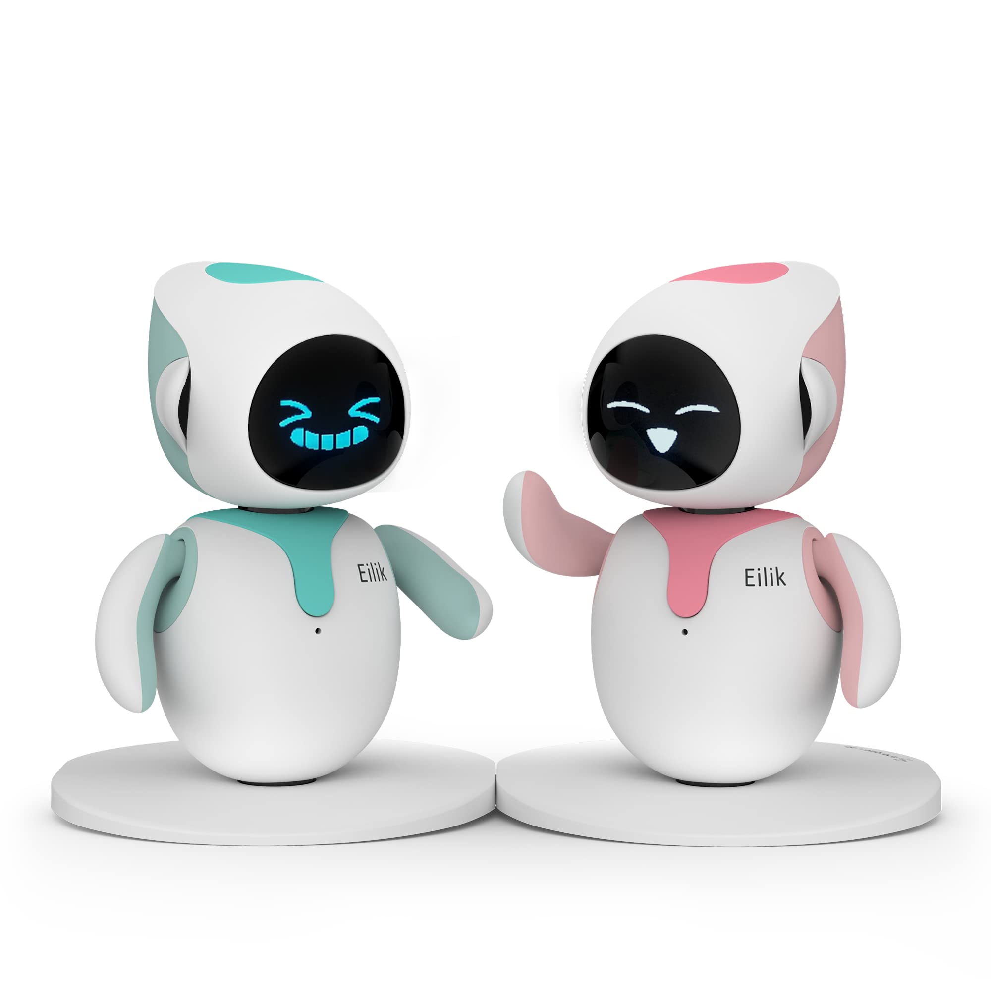 Eilik – an Robot Pets for Kids and Adults, Your Perfect Interactive Companion at Home or Workspace. Unique Gifts for Girls & Boys. (Blue + Pink Combination)