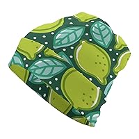 Lime and Pepper Mint Print Beanie Hats for Men Women with Designs Skull Cap
