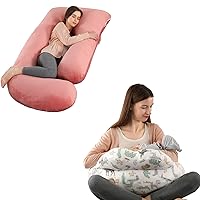 BATTOP Pregnancy Pillow with Nursing Pillow for Breastfeeding,More Support for Mom and Baby
