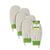 EcoTools Cleansing Mitt, Exfoliating Glove For Bath & Shower, Removes Dry Skin & Self Tanner, Eco Friendly Shower Mitt Provides Gentle Exfoliation, Precise Clean, Cruelty-Free, Green, 6 Count
