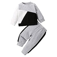 Baby Out Fit Newborn Infant Boys Long Sleeve Color Matching Pullover Sweatshirt Tops Pants Outfits