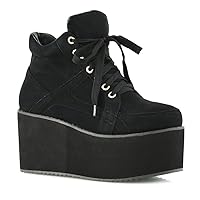 Womens Synthetic Sporty Platform Lace Up Ankle Boots