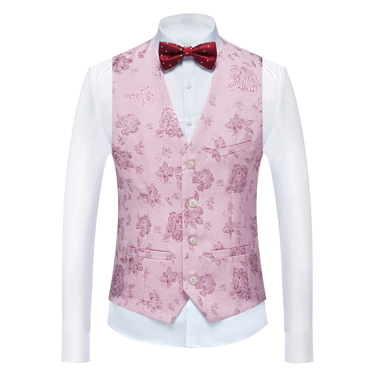 Tuxedo Suits for Men 3 Piece Regular Fit Suit Floral Pattern Blazer Jacket Waistcoat Pants Men Suit Set for Wedding