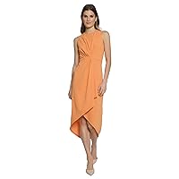 Maggy London Sleeveless Jewel Neck Asymmetrical Midi for Wedding Guest | Cocktail Dress for Women