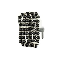 Homeford Corsage Wristlet with Pearl and Rhinestone Band, Black, 1-Inch