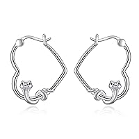 YFN Animal Earrings Sterling Silver Animal Heart Hoop Dangle Earrings Cute Jewelry Gifts for Women Girls