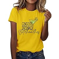 Cinco De Mayo Shirts for Women 2024 Plus Size Mexican Tshirt Summer Fiesta Party Funny Tops Graphic Tees Outfits
