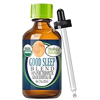 Healing Solutions Oils - 2 oz Sleep Essential Oils for Diffuser, Relaxation, Organic, Pure, Undiluted, Dream Essential Oil Blends - 60 ml