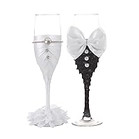 Wedding Champagne Glasses for Bride and Groom Wedding Flutes Toasting Bridal Shower Gifts Mr and Mrs Wedding Glasses Wedding Decorations Set of 2
