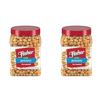 Fisher Snack Sea Salt Dry Roasted Peanuts, 36 Ounces, No Artificial Colors or Flavors (Pack of 2)