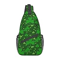 Background St Patrick'S Day Glitter Sling Backpack, Multipurpose Travel Hiking Daypack Rope Crossbody Shoulder Bag