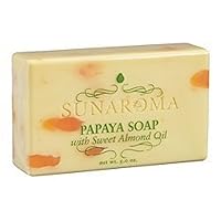 Sunaroma Papaya Soap with Sweet Almond Oil 5 Oz. by sunaroma