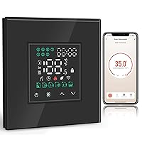 BSEED Smart Alexa Water Thermostat, Programmable Temperature Controller for Water Heating Equipment 5A, Heating Thermostat, Compatible with Alexa and Google Home, Black (Hub Unrequired)