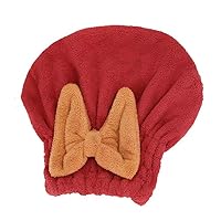 Super Absorbent Hair Towel Wrap for Wet Hair, Microfiber Hair Drying Caps Soft Absorbent Quick Drying Cap for Curly Thick Hair, Fast Drying Hair Turban Wrap Cap for Girls and Women (red)