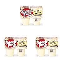 Snack Pack Vanilla Flavored Pudding, 4 Count Pudding Cups (Pack of 3)