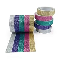 Colorations® Glitter Craft Tape, Set of 5 Glitter Colors, 2 of each, 5/8