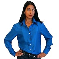 Classic Silk Button-Down Shirt for Women 100% Silk - 7 Colors