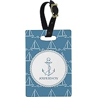 Personalized Rope Sail Boats Plastic Luggage Tag - Rectangular w/Name or Text