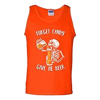 Forget Candy Give Me Beer Skeleton Halloween Funny DT Adult Tank Top