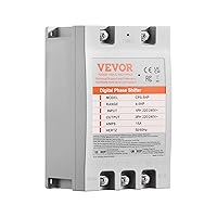 VEVOR 3 Phase Converter - 5HP 15A 220V Single Phase to 3 Phase Converter, 220V-240V Input/Output, Digital Phase Shifter for Residential & Light Commercial Use (One Converter for One Motor Only)
