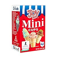 Joy Mini Cups Miniature Ice Cream Cones For Kids, Desserts, Cupcake Cones, Cake Pops 42 Count (1 Box/42 cones)