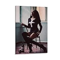 Room Aesthetic Poster Nun Smoking and Drunk Wall Art Decor Poster Wall Art Paintings Canvas Wall Decor Home Decor Living Room Decor Aesthetic 08x12inch(20x30cm) Frame-Style