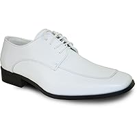 Bravo Vangelo Men's Tuxedo Shoes Tux-3 Fashion Square Toe with Wrinkle Free Material White Matte