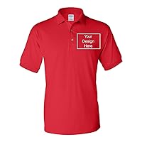 Add Your Own Text Design Custom Personalized Digitally Printed Adult Polo Shirt