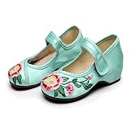 Girl's Embroidery Flat Ballet Cloth Shoes Kid's Mary-Jane Dance Shoe Sandal