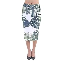 Womens Hawaii Summer Jungle Midi Pencil Skirt
