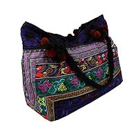 BTP! Hmong Shoulder Bag Hilltribe Large Tote Ethnic Purse Purse Floral Birds Embroidered Fabric HMT8