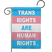 Trans Rights Human Garden Flag Support Pride Rainbow Love LGBT Gay Bisexual Pansexual Transgender House Decoration Banner Small Yard Gift Double-Sided, Made in USA