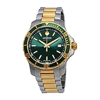 Movado 800 Green Dial Two-Tone Men's Watch 2600147