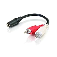 C2G Legrand 3.5MM to RCA Y-Cable, 6 Inch Y Splitter Audio Cable RCA, Female to Male 3.5MM to RCA Audio Cable, 1 Count, C2G 40424