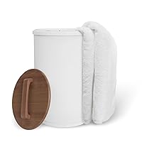 Large Towel Warmer for Bathroom - Heated Towel Warmers Bucket, Wooden Lid, Auto Shut Off, Fits Up to Two 40