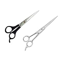 Men's Women's Professional Salon Steel Barber Hair Cutting Trimming Styling Scissors for Personal and Home Use -Combo of 2