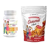 BariatricPal 30-Day Bariatric Vitamin Bundle (Multivitamin ONE 1 per Day! with 45mg Iron Chewable - Orange Citrus and Calcium Citrate Soft Chews 500mg with Probiotics - Caramel Apple)