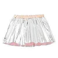 Metallic Skirt Shiny Mini Skirts Belly Dance Flared Skirts Rave Disco Skirt Plus Lined Mesh Skirts Tutu Skirts