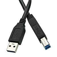 10 feet USB 3.0 Printer/Device Cable, Black, Type A Male/Type B Male Plug, A Male to B Male Super Speed USB Cable, USB 3.0 to Type B Cable, Type B Printer Cable