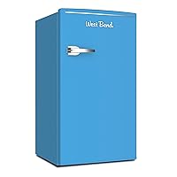 West Bend WB0310RCRXRB Retro Mini Fridge for Home Office or Dorm, Manual Defrost and Adjustable Temperature, 3.1-Cu.Ft, Robin's Egg Blue